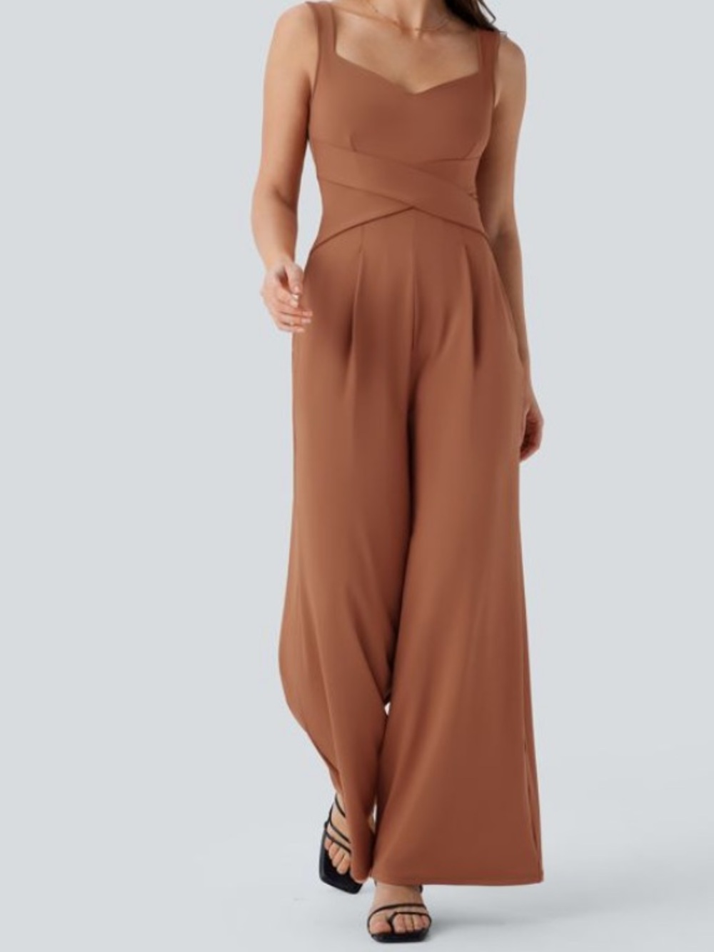 XLARGE .  HALARA WIDE STRAPS SLENDERIZING U BACK DETAILED JUMPSUIT